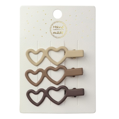 3-Piece Coffee Hair Clips Set